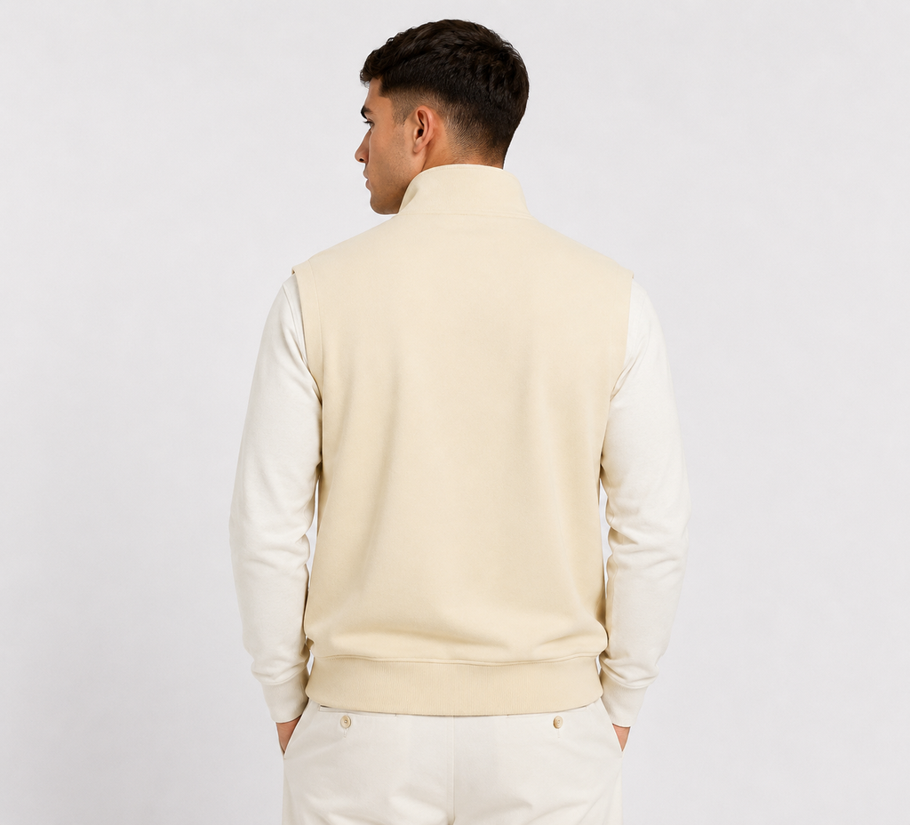 zipper,vest,cream,apricot,offwhite,sleeveless,zip,bodywarmer