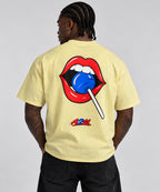 Tshirt,oversized,boxy,yellow,graphic,lollipop