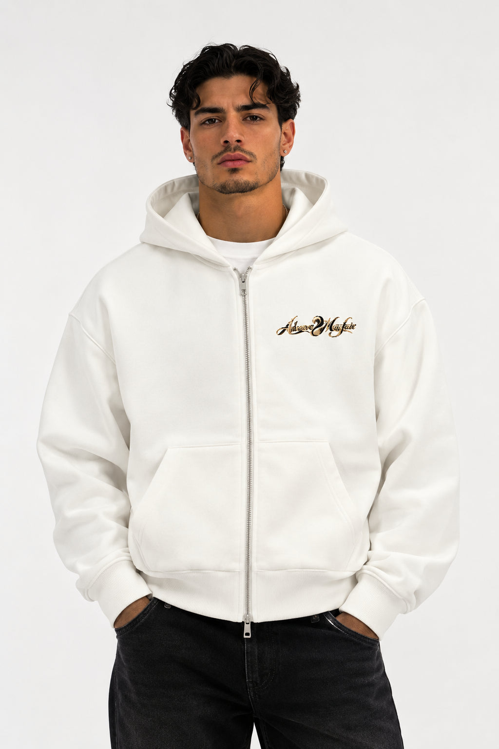 Hoodie,Zipper,White,YinandYang,Comfortable,Oversize,Ziphoodie