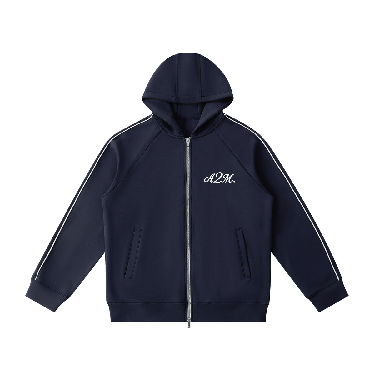 hoodie,zipper,A2M,Advance2Mayfair,Navy,white