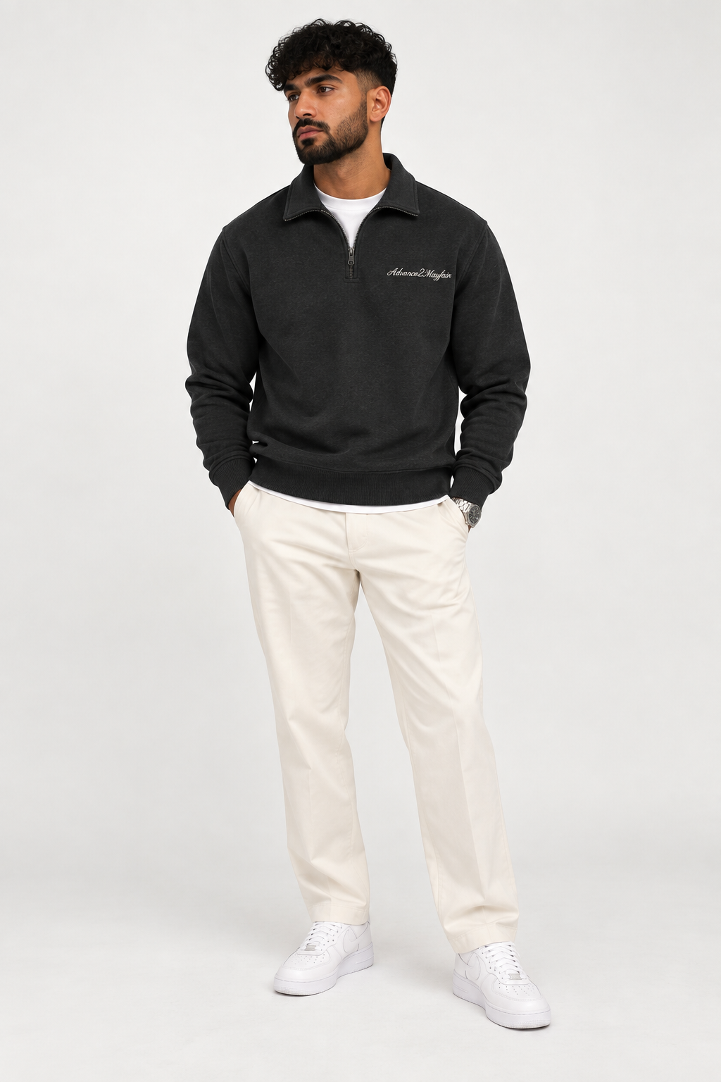 quarterzip,jumper,pullover,layer,cotton,black,grey,warm,sweatshirt