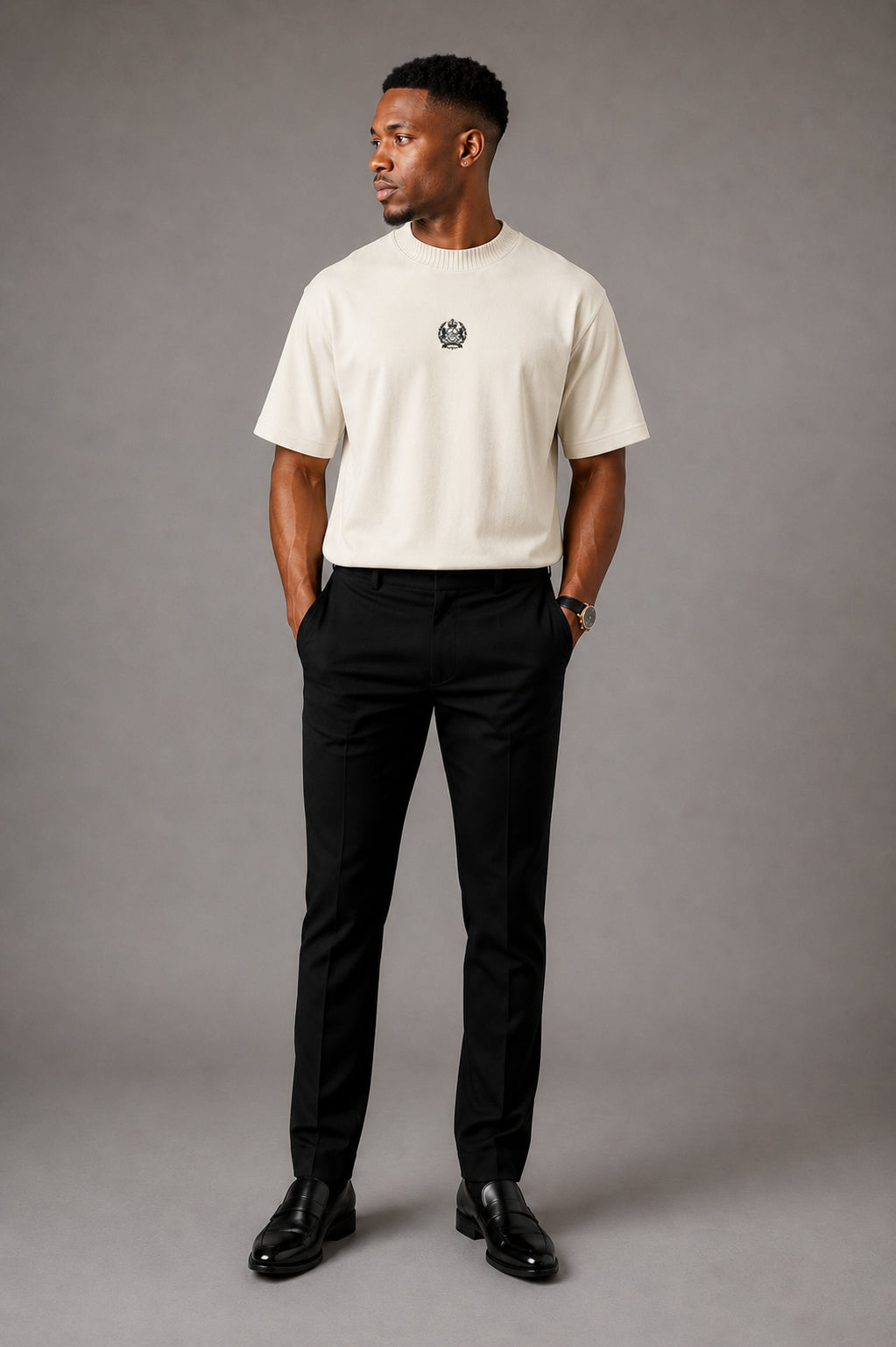 smart,luxury,crest,tshirt,cream,offwhite,apricot,knit,rib,knitted