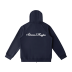 hoodie,zipper,A2M,Advance2Mayfair,Navy,white