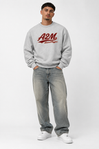 sweatshirt,relaxed,retro,jumper,wool,cotton,graphic,grey,red