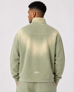 quaterzip,zip,zipper,sweatshirt,fade,washed,green,cream,jumper