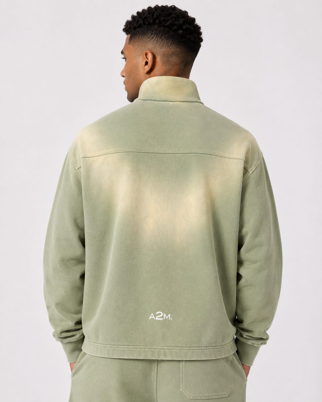 quaterzip,zip,zipper,sweatshirt,fade,washed,green,cream,jumper