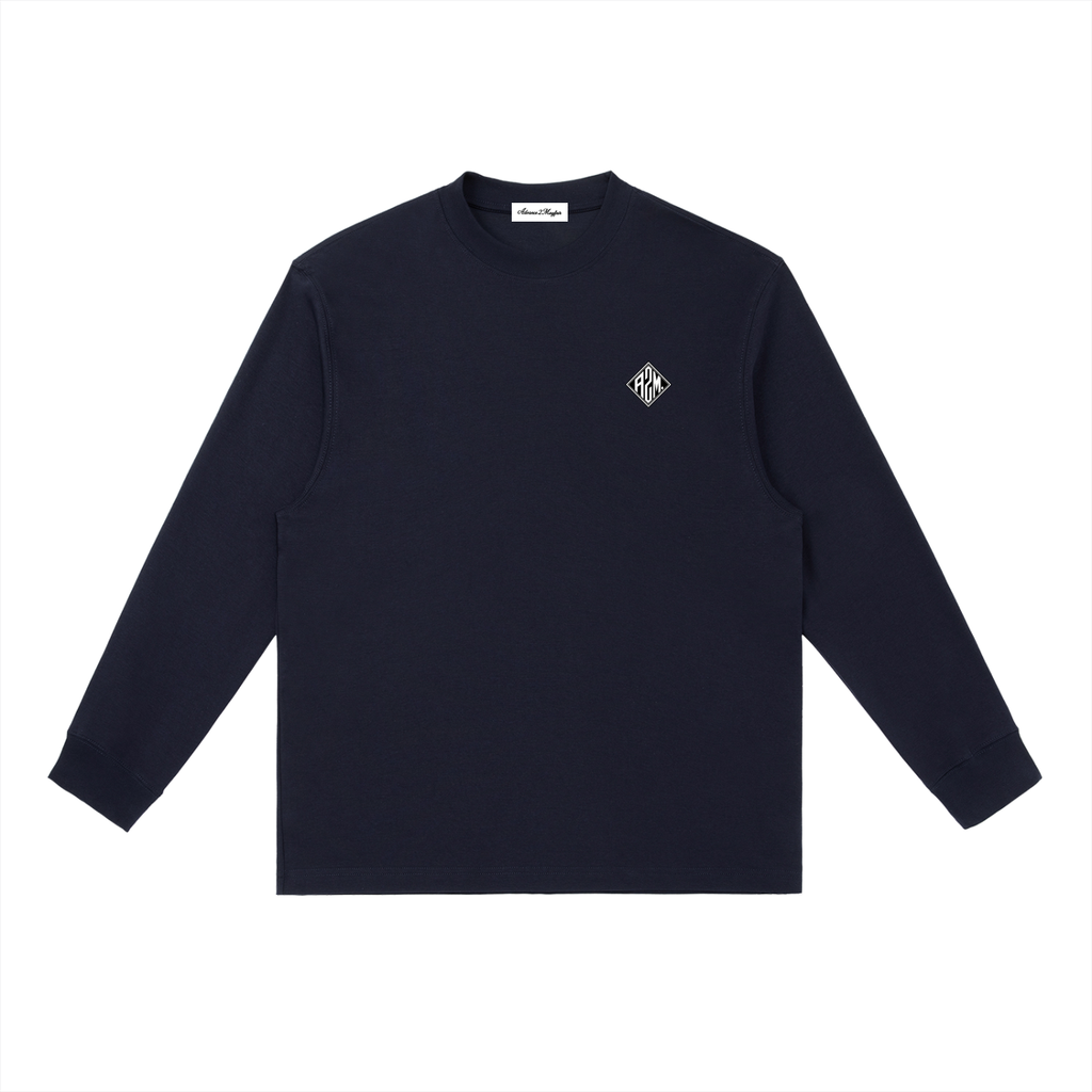 longsleeve,tshirt,navy,blue,cotton,wool,relaxed
