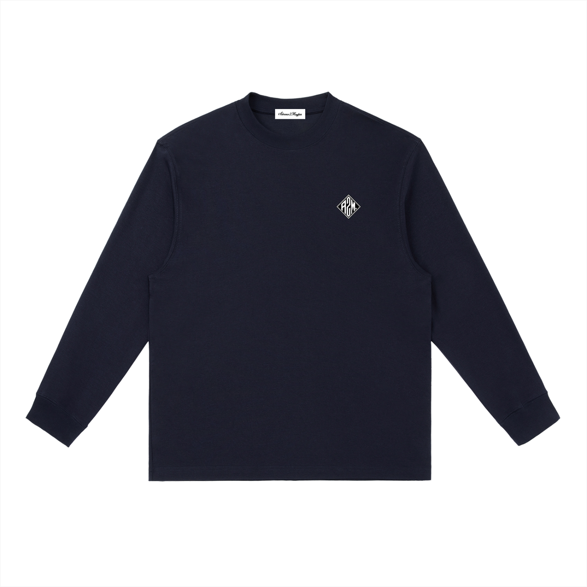 longsleeve,tshirt,navy,blue,cotton,wool,relaxed