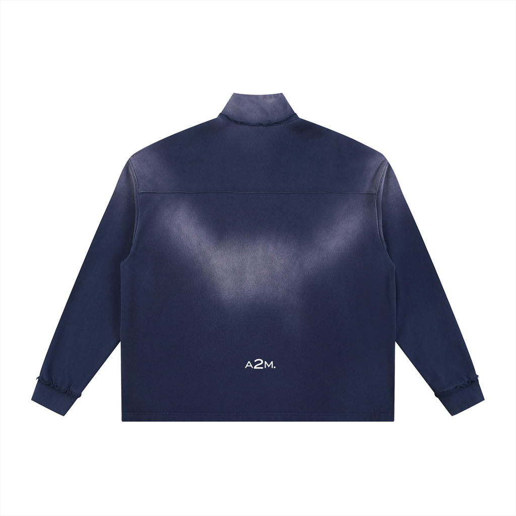 zipper,quaterzip,sweatshirt,washed,faded,rawedged,chill,relaxed