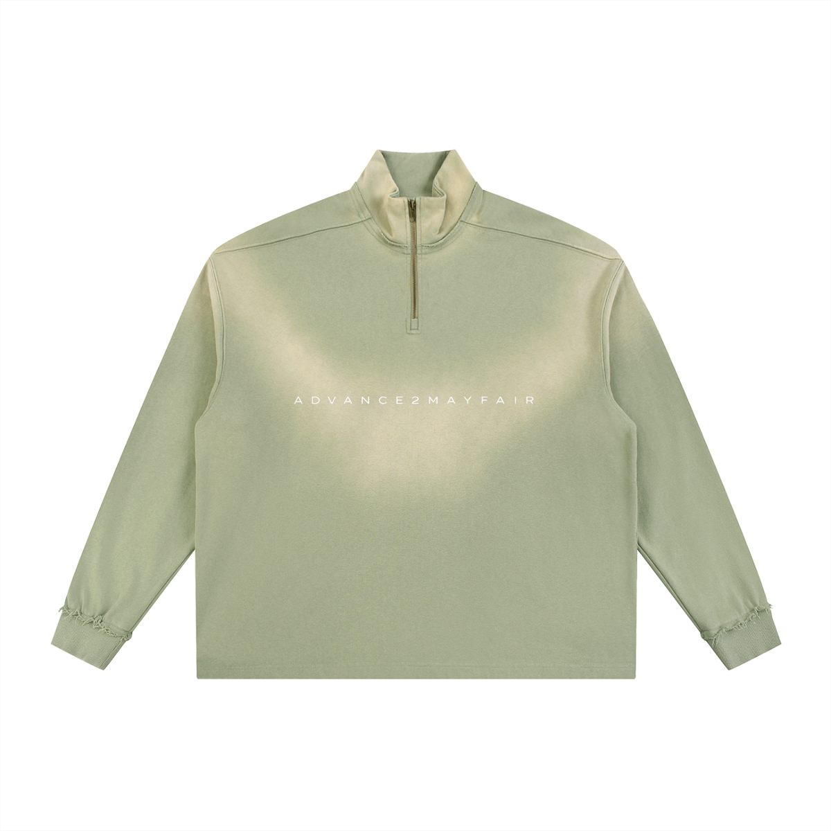 quaterzip,zip,zipper,sweatshirt,fade,washed,green,cream,jumper