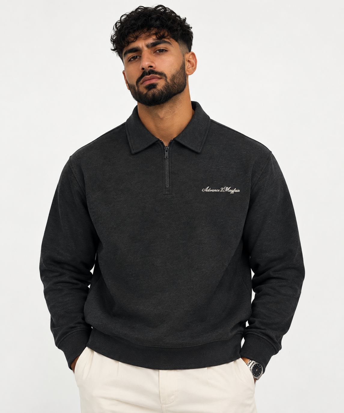 quarterzip,jumper,pullover,layer,cotton,black,grey,warm,sweatshirt
