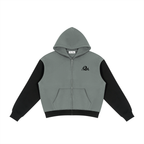 zipper,zip,hoodie,jacket,grey,black,relaxed