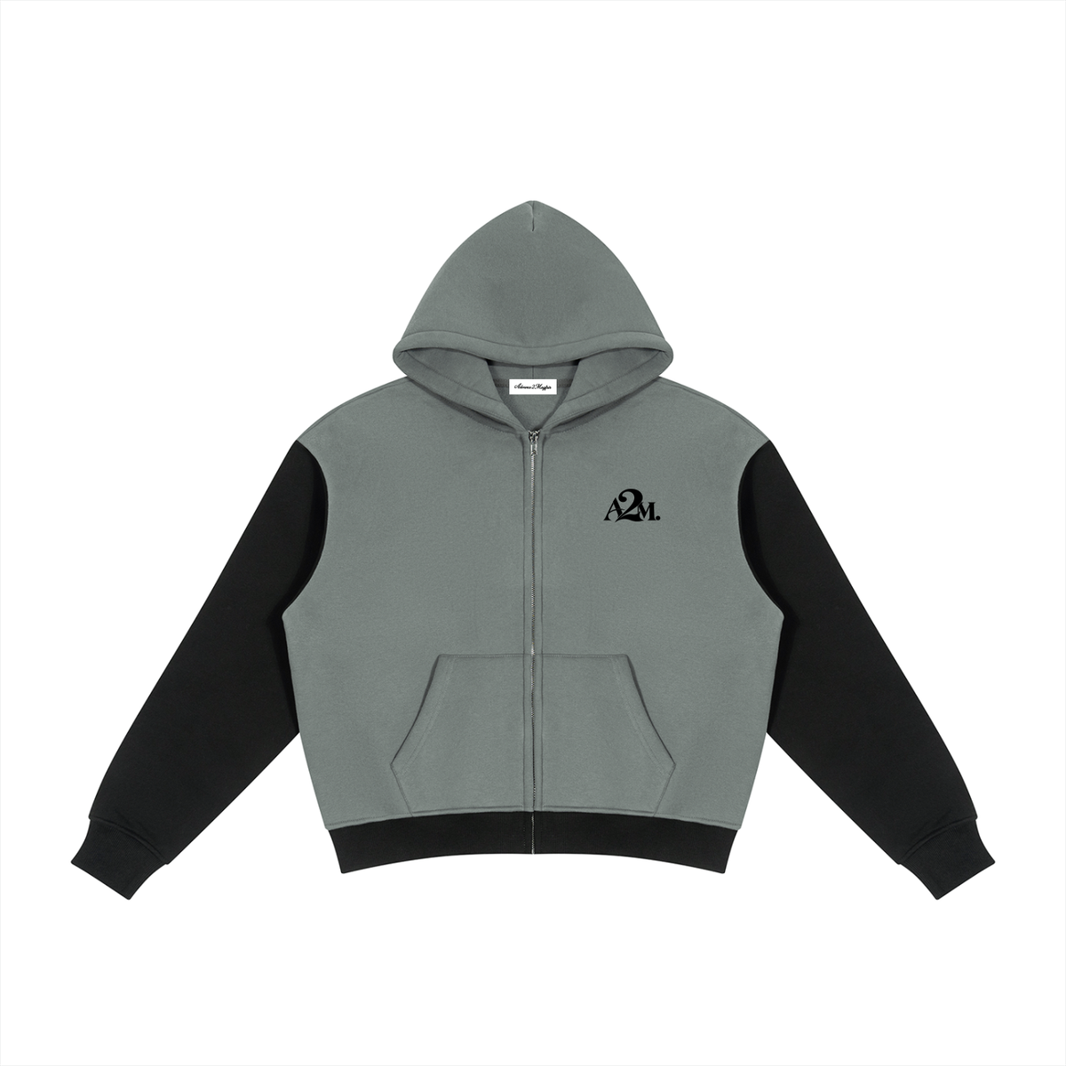 zipper,zip,hoodie,jacket,grey,black,relaxed