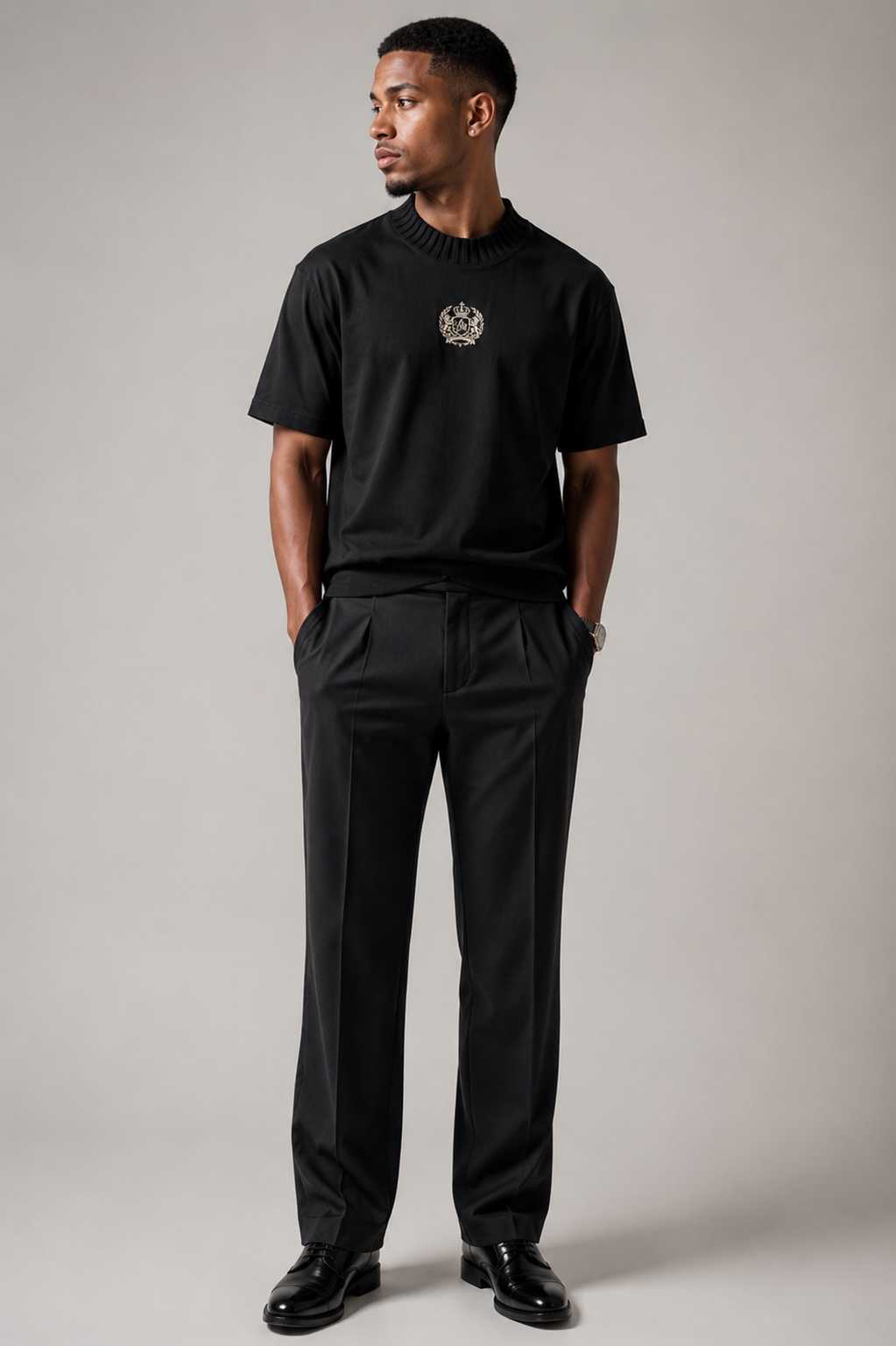 knitted,rib,collar,cotton,tshirt,luxury,crest