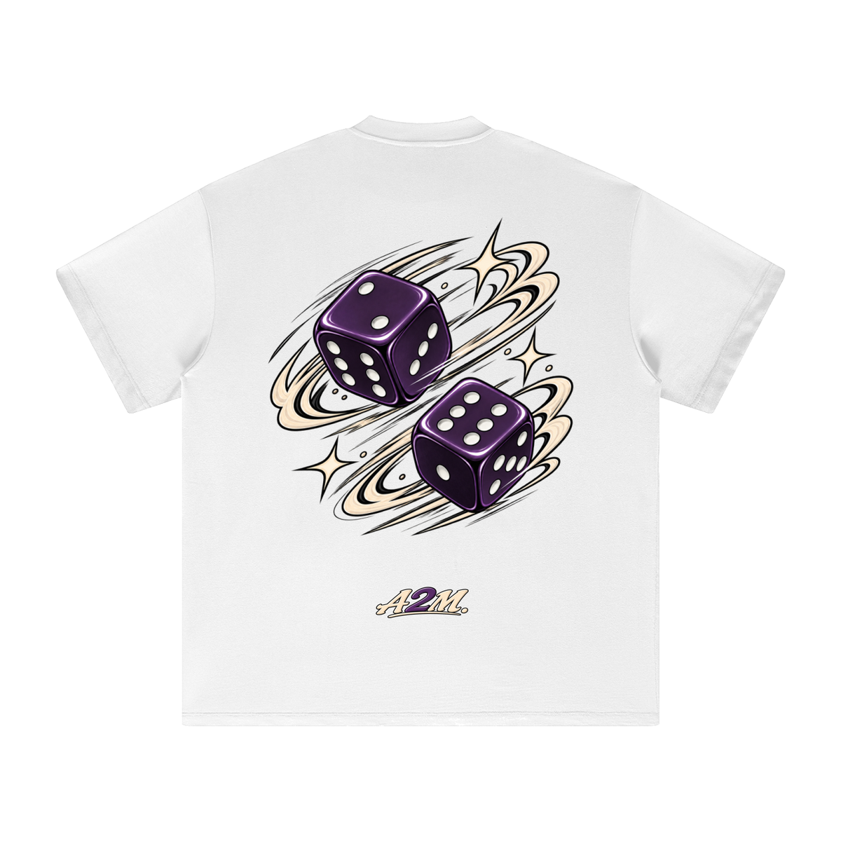 tshirt,oversized,boxy,wihte,dice,graphic,streetwear