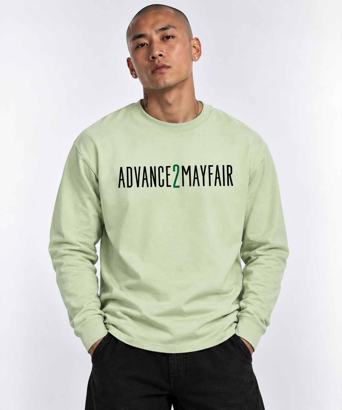 MERCI LONGSLEEVE T-SHIRT - Mint Green