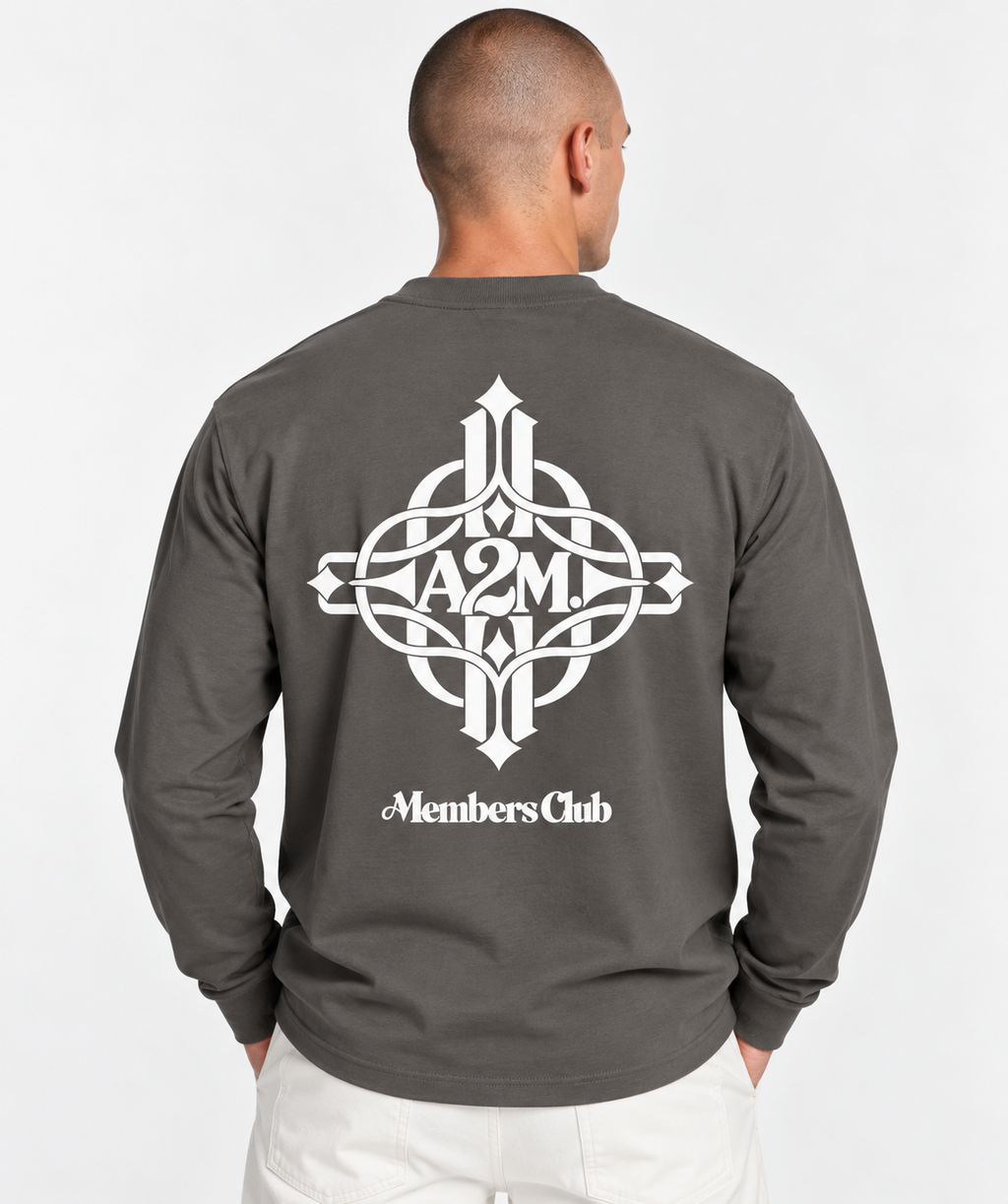 MEMBERS CLUB LONGSLEEVE T-SHIRT - Grey