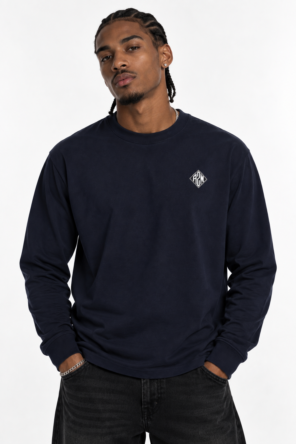 DIAMOND HOUSE LONGSLEEVE T-SHIRT - Navy Blue
