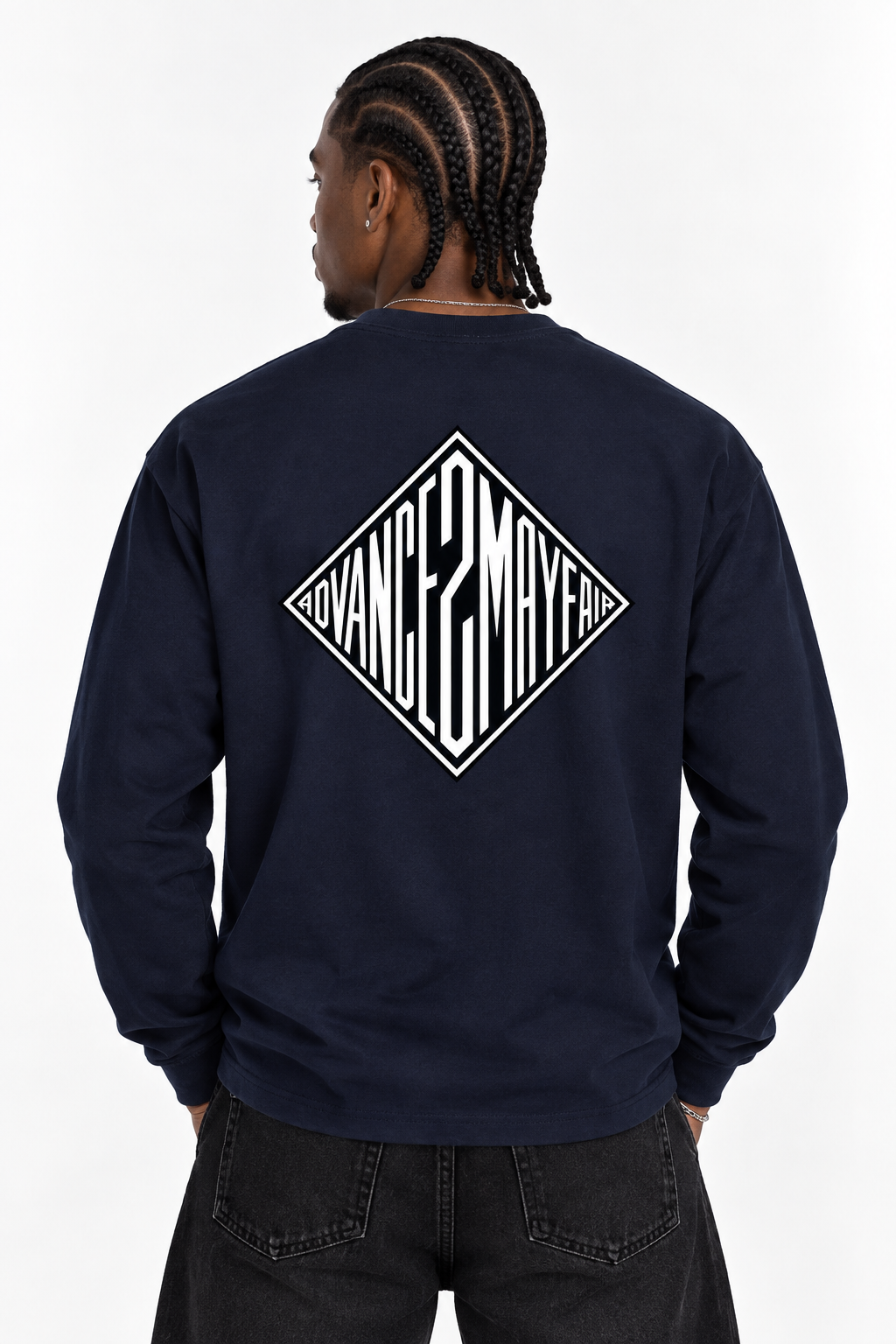 DIAMOND HOUSE LONGSLEEVE T-SHIRT - Navy Blue