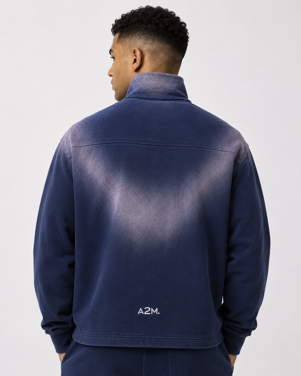 RAW SUNFADE QUATERZIP - Blue