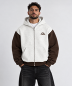 FORM 2 ZIP HOODIE - Grey & Brown