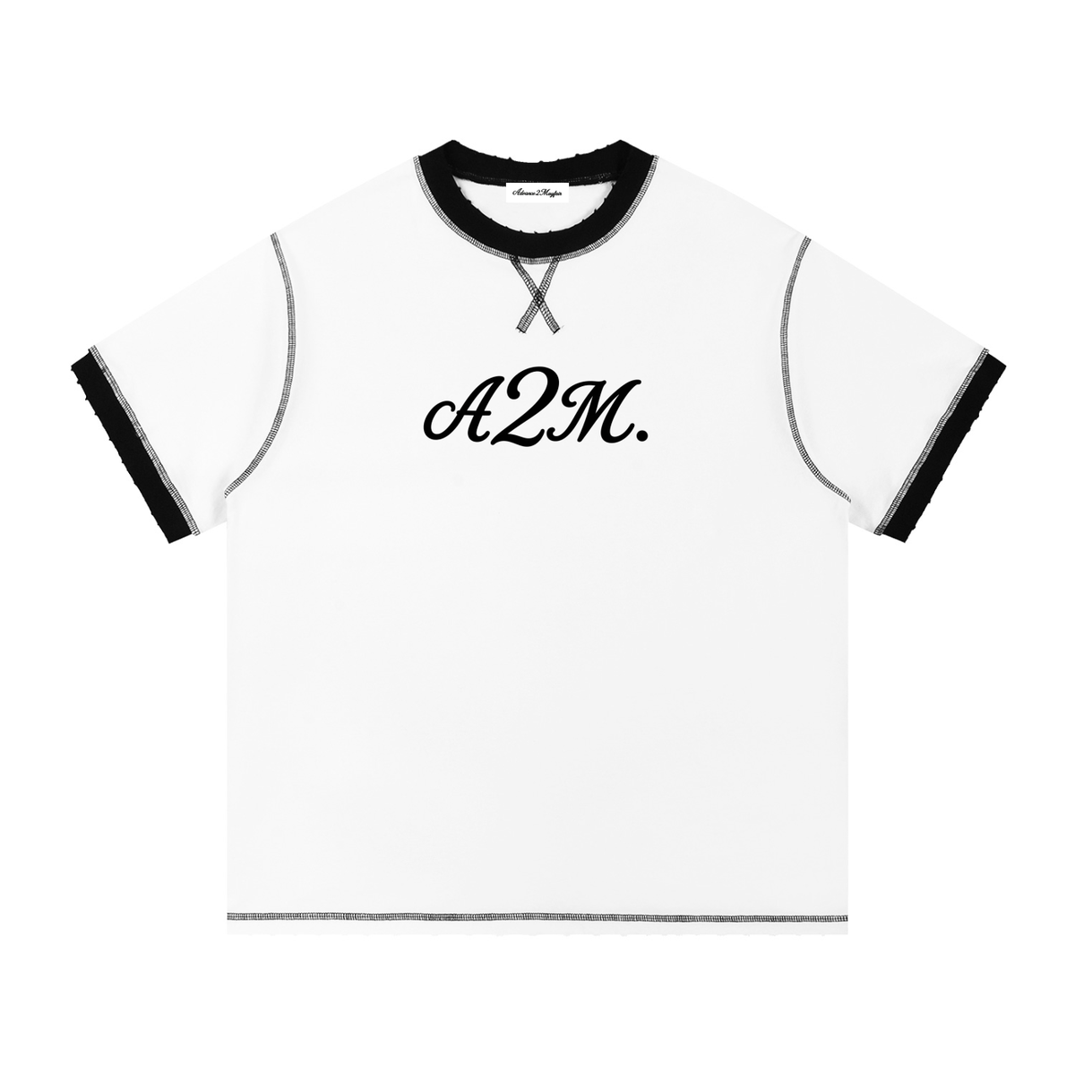 stitch,cotton,tshirt,raw,smart,streewear,oversized,relax,white,black