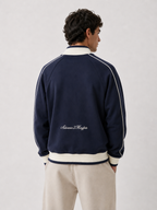 jacket,vintage,zip,zipper,navy,blue,cream,oldmoney,fitted