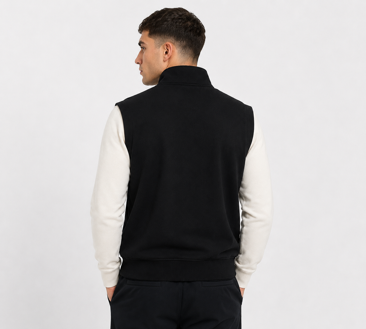 PREMIUM ZIPPER VEST - Black