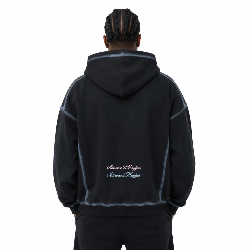 TWICE HOODIE - Washed Black