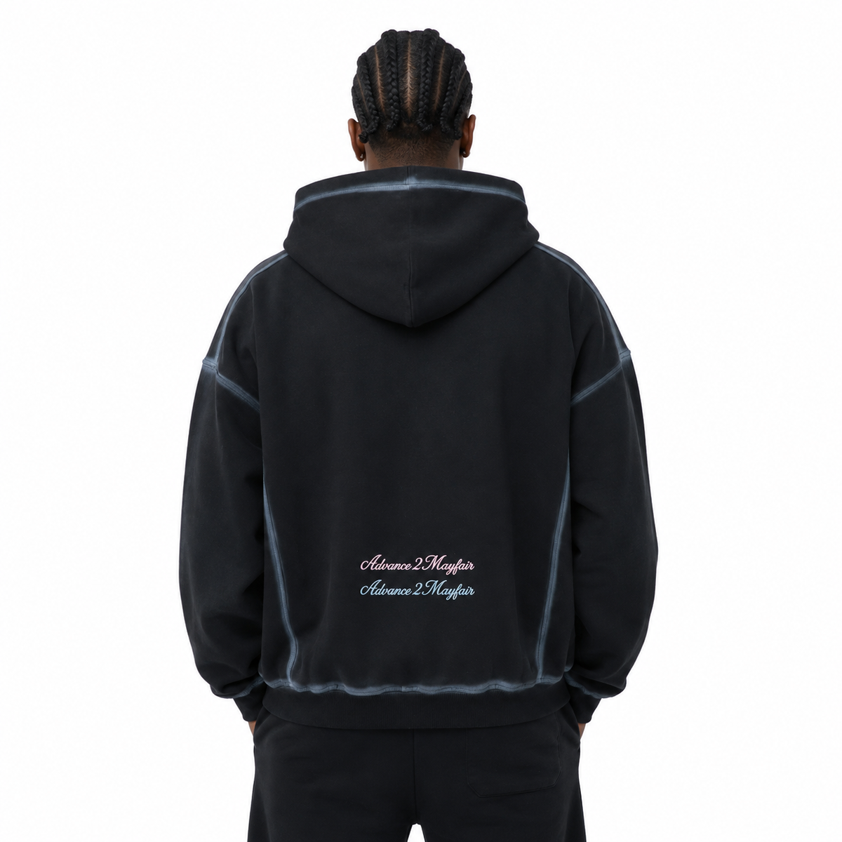 TWICE HOODIE - Washed Black