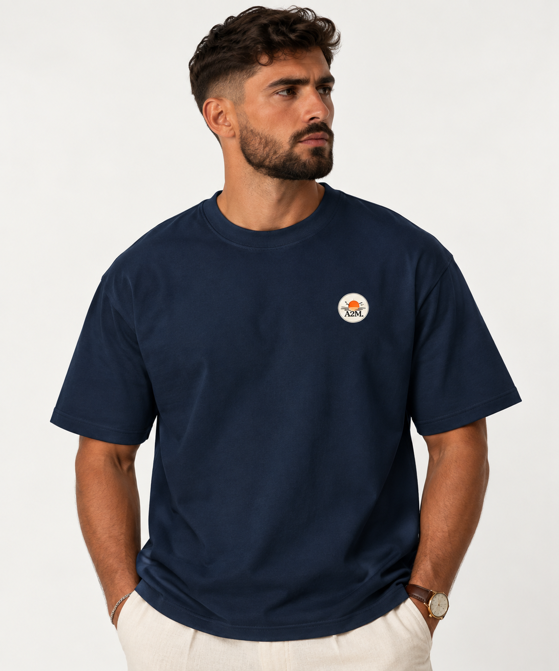 tshirt,cotton,blue,navy,relaxed,regular,tailored,holiday