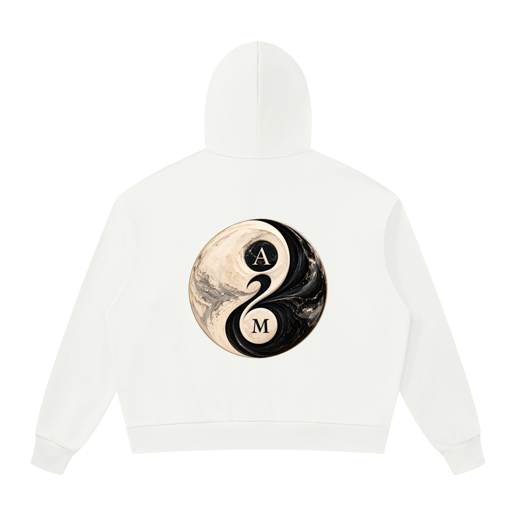 Hoodie,Zipper,White,YinandYang,Comfortable,Oversize,Ziphoodie