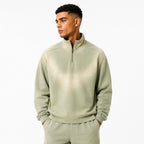 quaterzip,zip,zipper,sweatshirt,fade,washed,green,cream,jumper