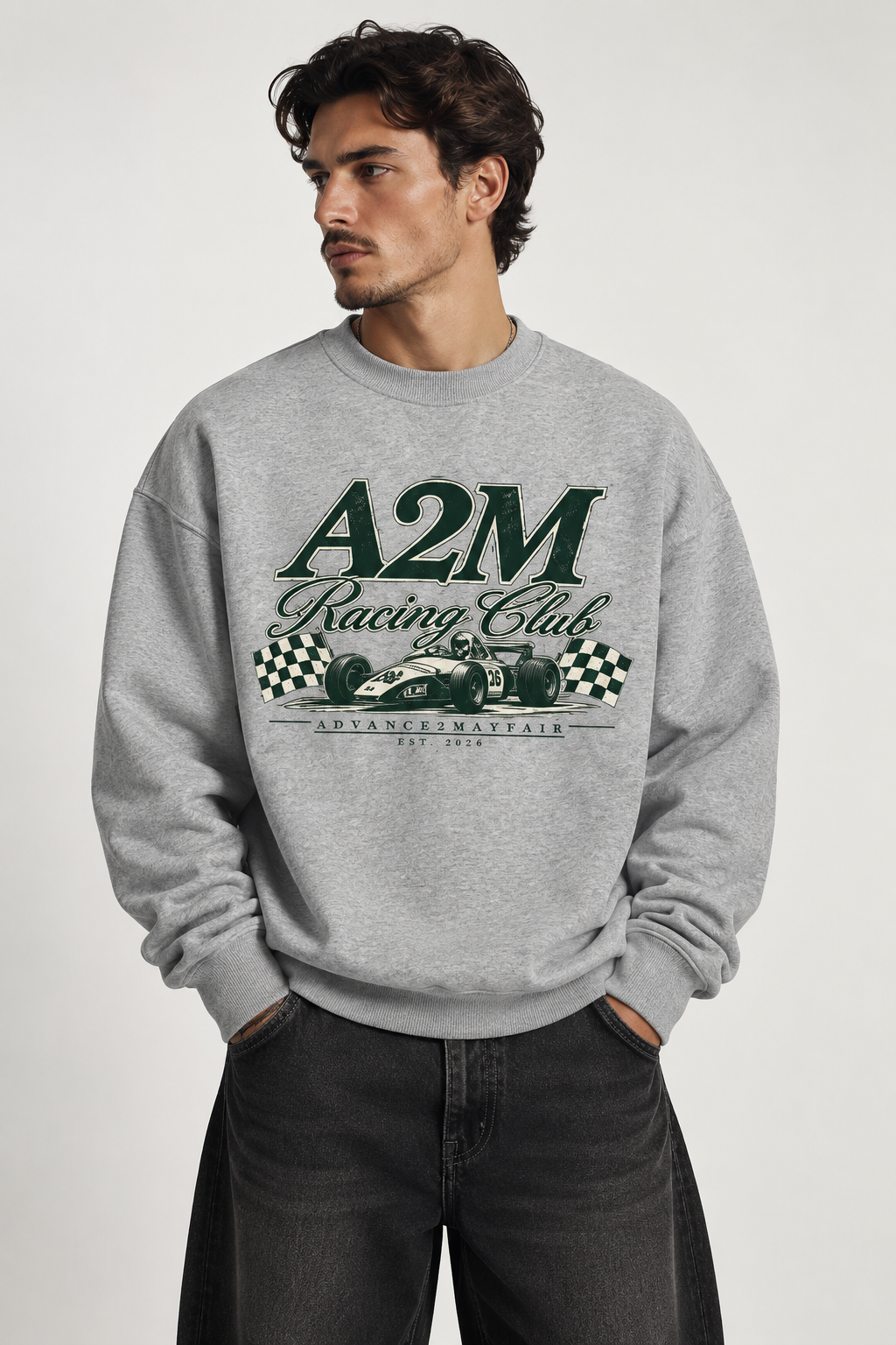 relaxed,sweatshirt,jumper,racing,graphic,grey,cotton,wool,warm