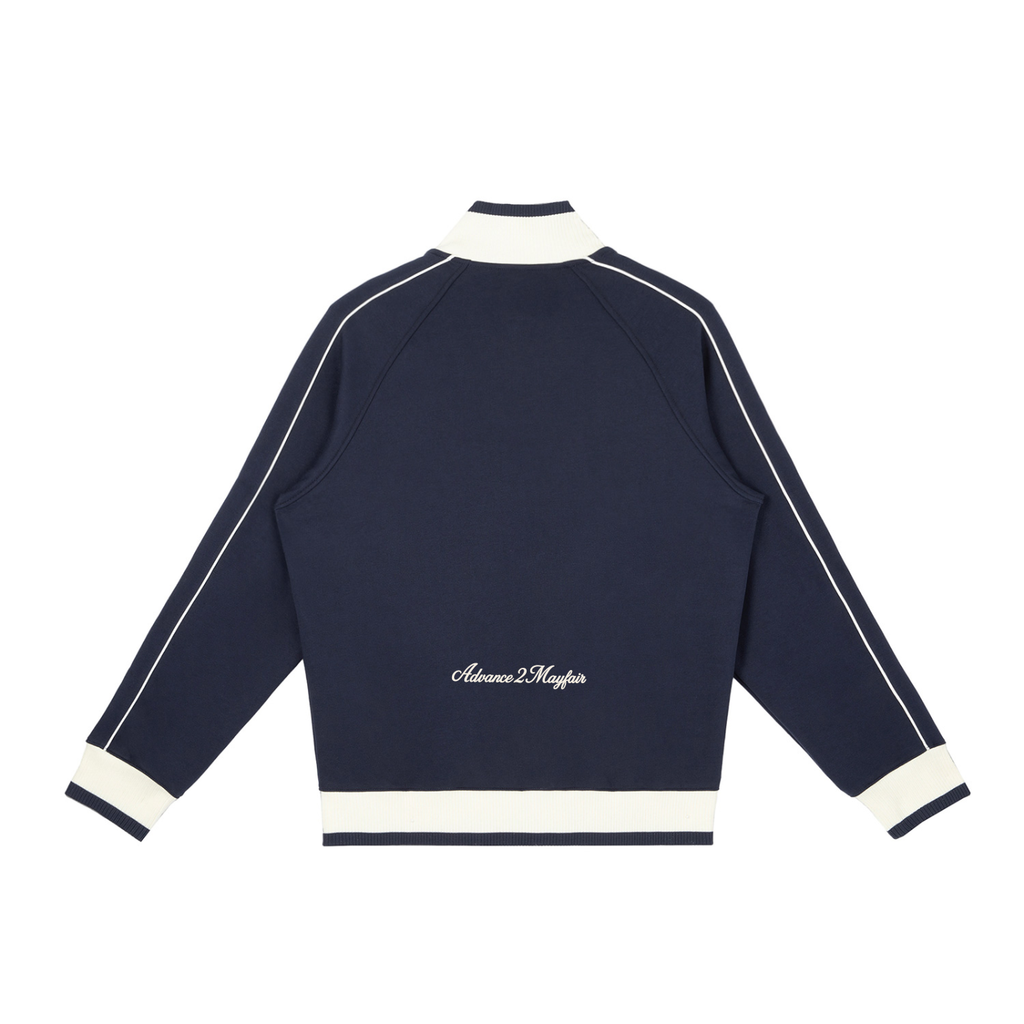 jacket,vintage,zip,zipper,navy,blue,cream,oldmoney,fitted
