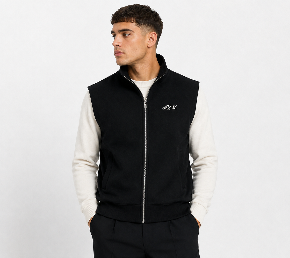 PREMIUM ZIPPER VEST - Black