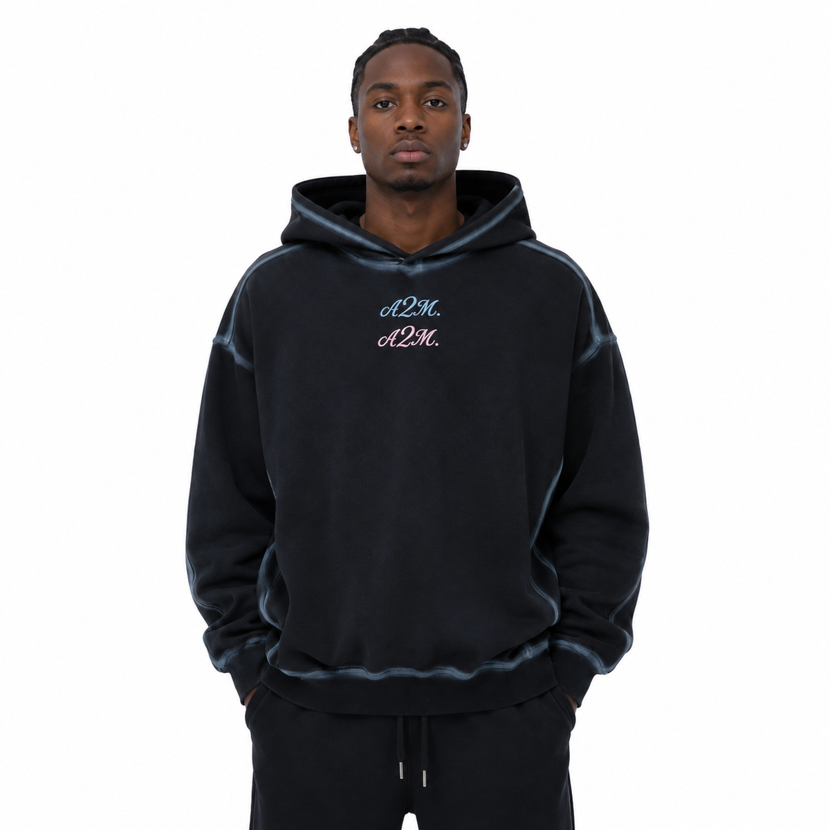TWICE HOODIE - Washed Black
